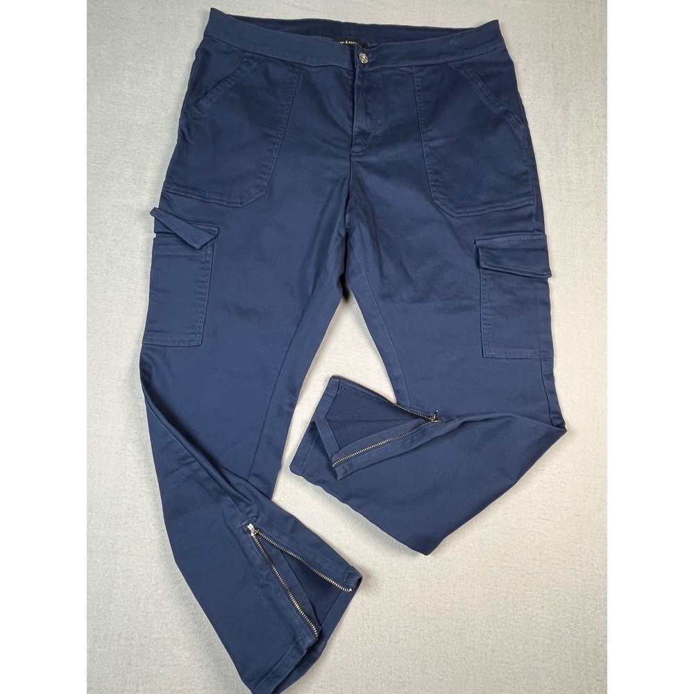 Rock‎ Republic Mens Navy Cargo Pants Zipper Ankle Size 16